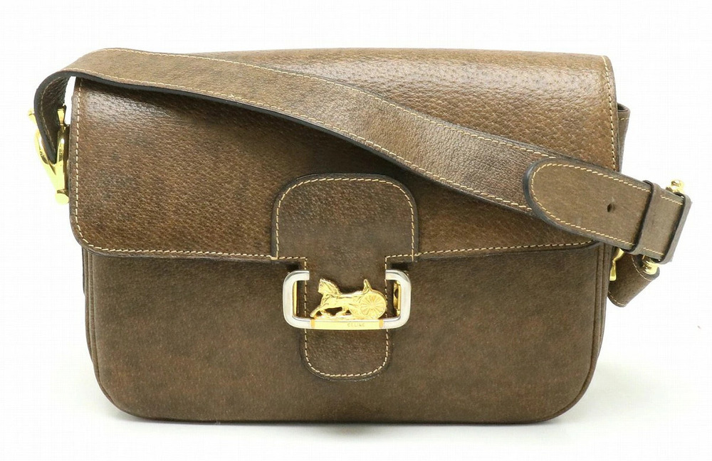 Celine Crossbody Bag Leather Brown